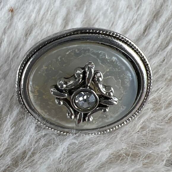 Vintage Avon Pin and Earring Set Earrings can be worn three ways Silver Metal - Picture 8 of 11